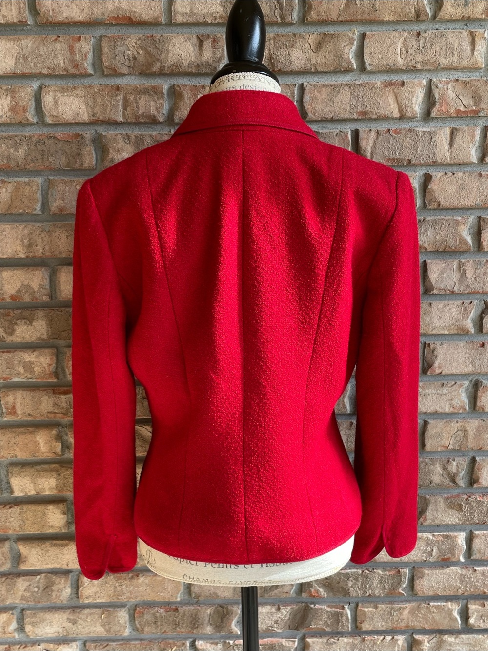 Talbots Vibrant Red Tailored Button-Front Jacket - Picture 3 of 6